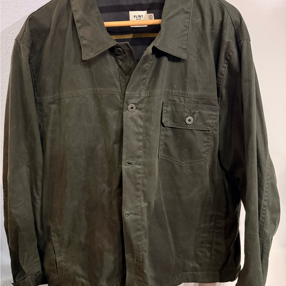 Huckleberry Flint & Tinder Olive Waxed Canvas “Last of Us” Pedro Pascal Jacket